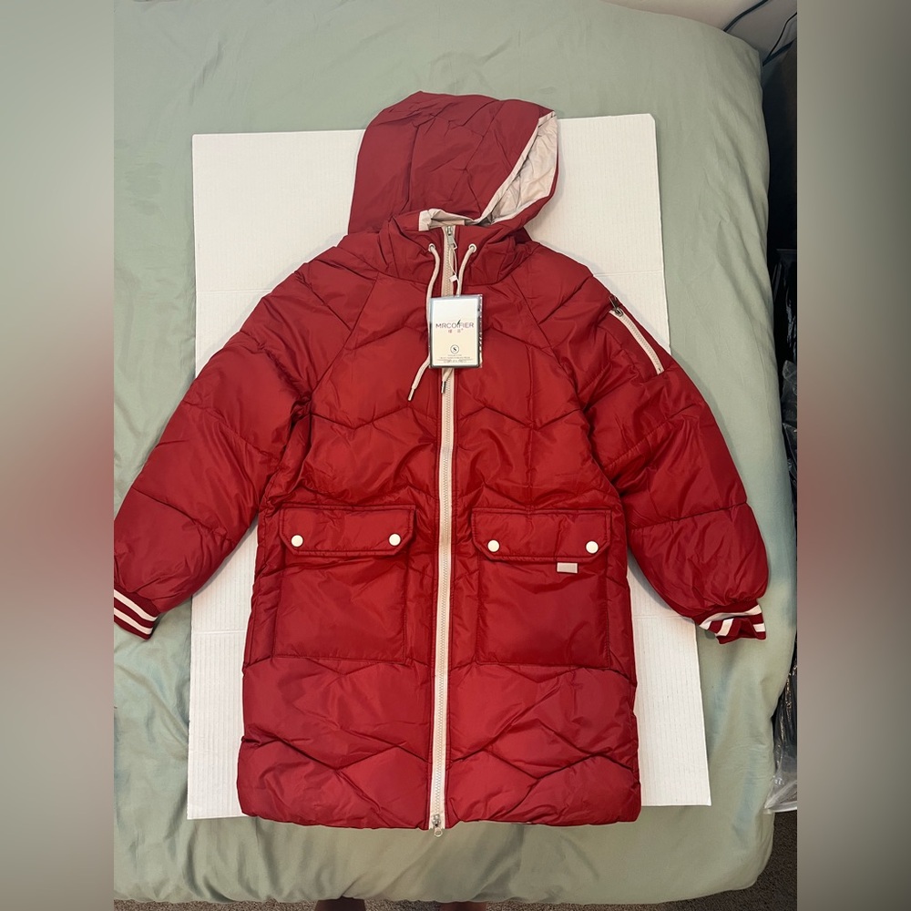 Women’s Red Hooded Puffer Coat